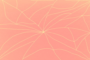 Abstract background, coral with yellow color, painted with hands, cobweb, flower