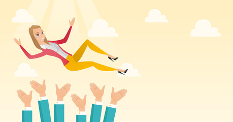 Successful business woman during celebration.