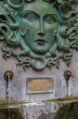 NEMI, ROMA, ITALY-SEPTEMBER 10, 2016. Beautiful fountain Medusa in Nemi, Italy.