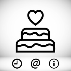 cake with candles icon stock vector illustration flat design
