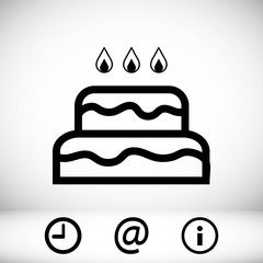 cake with candles icon stock vector illustration flat design