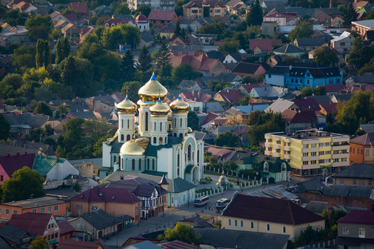 City  Khust,  Ukraine. Top view