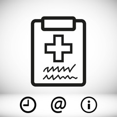 Doctor with clipboard. clipboard with checklist. Medical report icon stock vector illustration flat design
