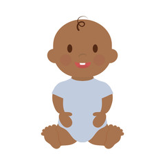 cute happy baby boy, cartoon icon over white background. colorful design. vector illustration