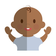 cute happy baby boy, cartoon icon over white background. colorful design. vector illustration