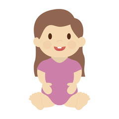 cute girl cartoon icon over white background. colorful design. vector illustration