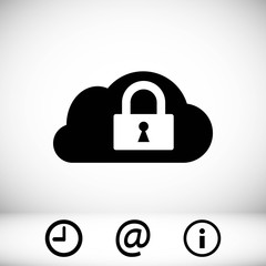 lock cloud icon stock vector illustration flat design