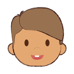 cute happy boy, cartoon icon over white background. colorful design. vector illustration