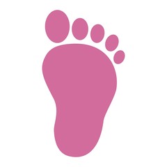 pink baby foot icon over white background. vector illustration
