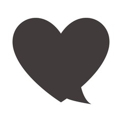 speech bubble in heart shape icon over white background. vector illustration