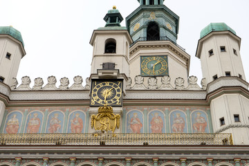 Fototapeta na wymiar historical town hall / Detail of the historical town hall in Poznań in Poland 