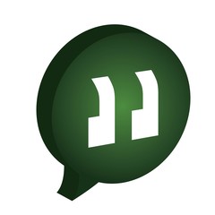 speech bubble with quotation marks icon over white background. colorful design. vector illustration