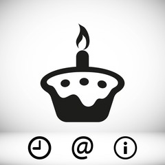 cake with candles icon stock vector illustration flat design