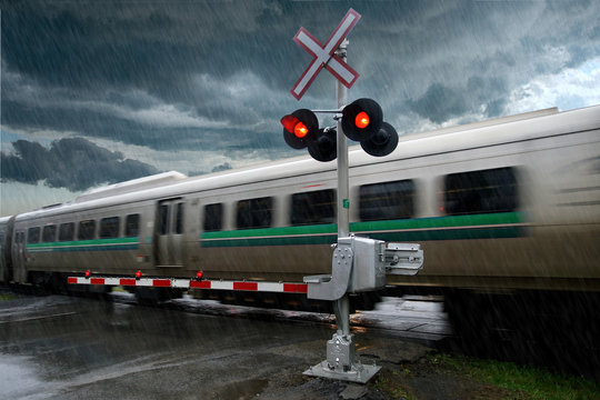 Fototapeta Train crossing