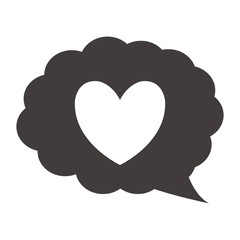 speech bubble with heart icon over white background. vector illustration