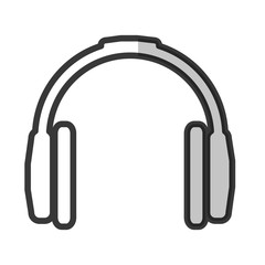 headphones icon over white background. vector illustration