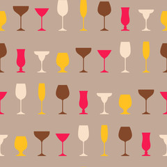 Vector seamless pattern of wineglass background