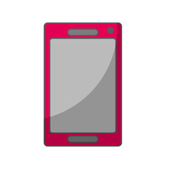 smartphone device icon over white background. vector illustration