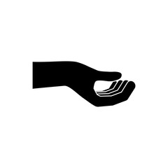 human hand icon over white background. vector illustration