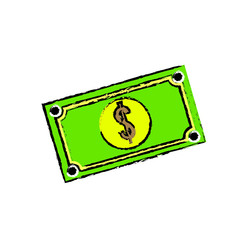 money bill icon over white background. colorful design. vector illustration