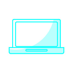 laptop computer icon over white background. vector illustration