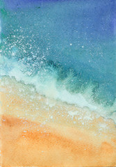 Naklejka na ściany i meble watercolor sea beach