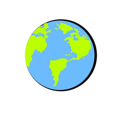earth planet icon over white background. vector illustration