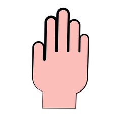 human hand icon over white background. colorful design. vector illustration