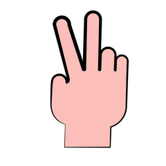 human hand icon over white background. colorful design. vector illustration