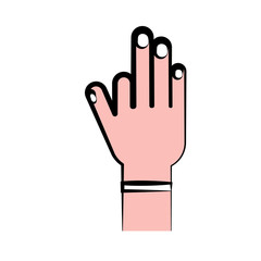 Obraz premium human hand icon over white background. colorful design. vector illustration