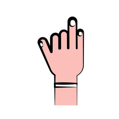 human hand icon over white background. colorful design. vector illustration