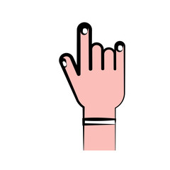 human hand icon over white background. colorful design. vector illustration