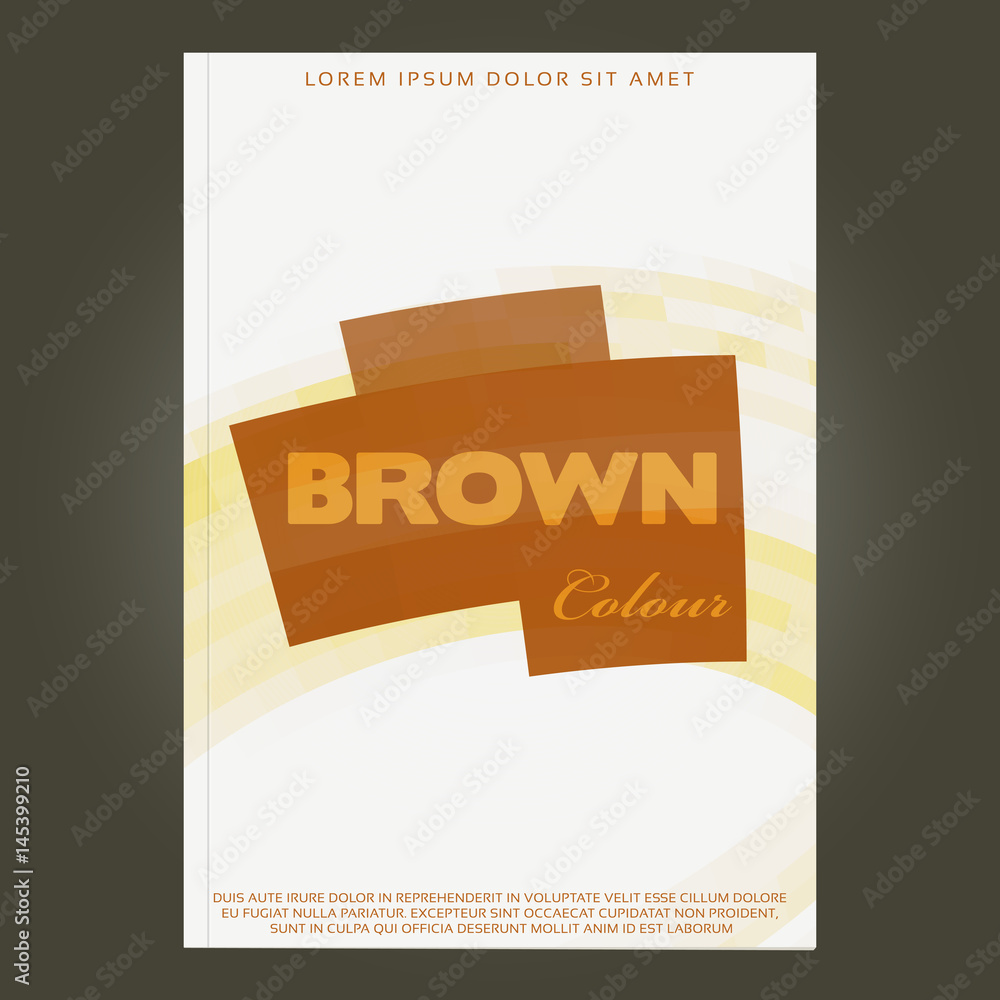 Poster abstract cover design with brown shape. vector graphic layout
