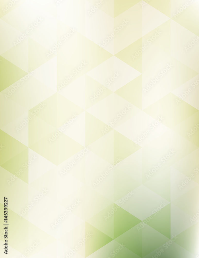 Poster Abstract greeny yellowish geometric pattern with triangles. Vertical vector graphic background