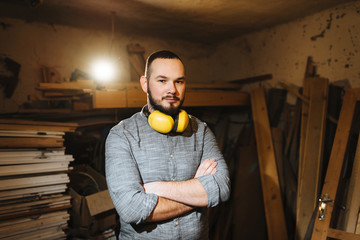 Carpenter, in the workshop at work
