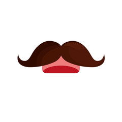 mustache icon over white background. vector illustration