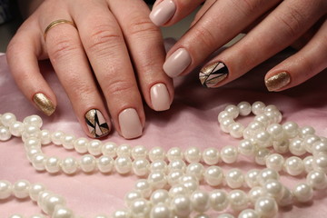 French Manicure Short Nails stock photos and royalty-free images ...