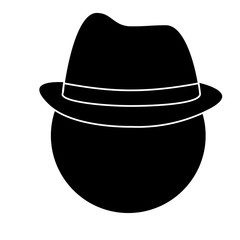 man with hat icon over white background. vector illustration