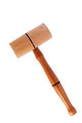 Wooden kitchen hammer isolated on white background