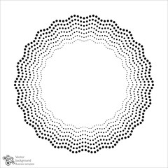 Dotted line_Wave Circle #Vector Graphics 