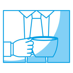 suit with elegant tie icon over white background. vector illustration