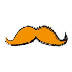 mustache icon over white background. colorful design. vector illustration 