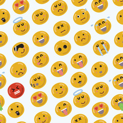 Smiley Face Seamless Pattern : Vector Illustration