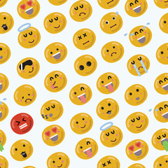 Smiley Face Seamless Pattern : Vector Illustration