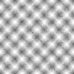 Seamless Black and White Tangled Round Stripes. Textured Geometric Pattern.