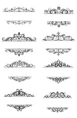 Vintage vector swirl frame set