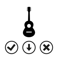 Acoustic guitar sign icon. Music symbol. stock vector illustration flat design