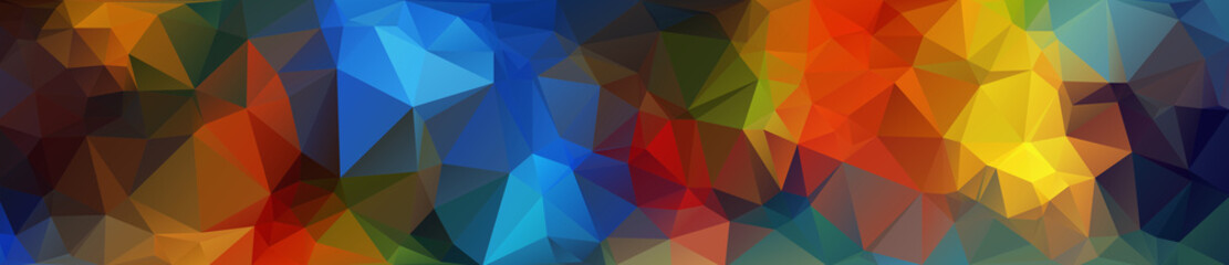 Header. Multicolor geometric rumpled triangular low poly origami style gradient illustration graphic background. Vector polygonal design for your business.