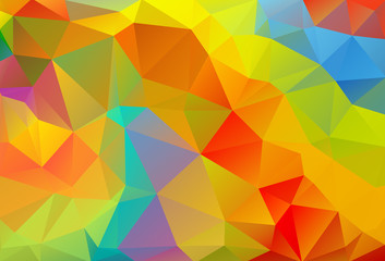 Multicolor geometric rumpled triangular low poly origami style gradient illustration graphic background. Vector polygonal design for your business.