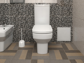 Naklejka na ściany i meble white modern toilet bowl